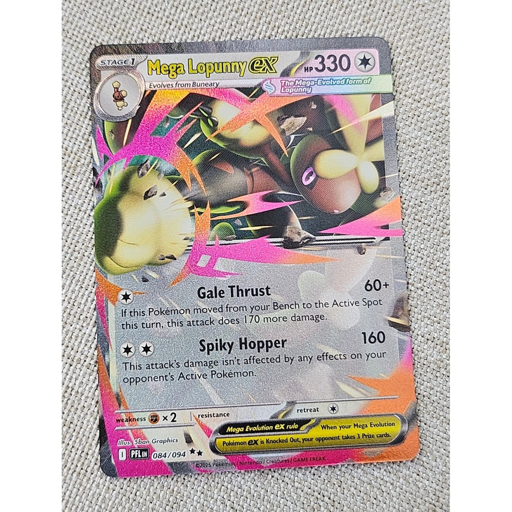 Pokemon Mega Lopunny eX Full Art Pocket Fantasy PFL EN 084/094 Ultra Rare Holo